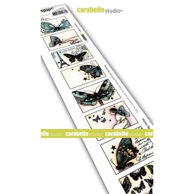 Carabella Studio Cling Stamp - 8 Edge Labels Butterflies